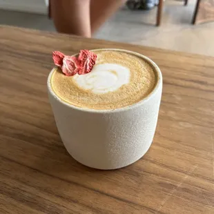 Strawberry Rose Matcha Latte