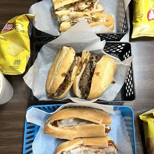 Sandwiches- meatball, chicken steak and steak works