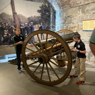 Cannon and grandsons