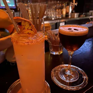 Paloma #8 and an Irish Espresso Martini at Casements in San Francisco.
