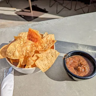 Complimentary chips and salsa