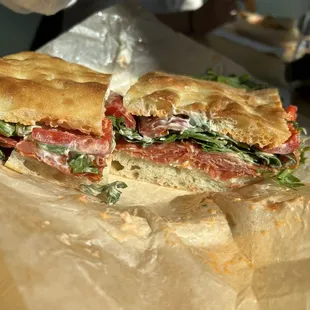 Paradigm on focaccia bread