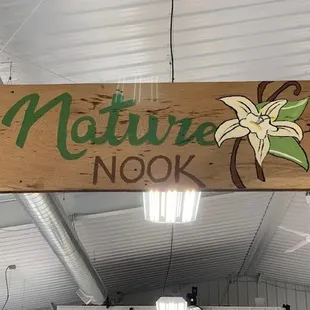 Entrance to The Nature Nook. Our Health Food Section.