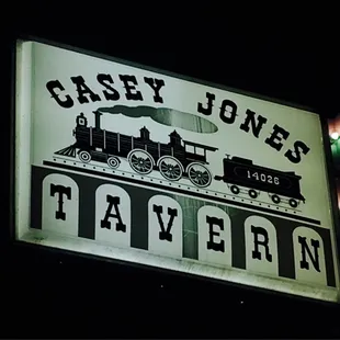a sign for casey jones tavern