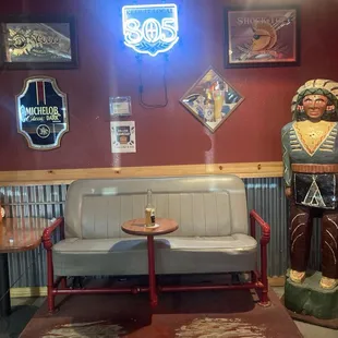 Is this cool, or what? A truck seat on pipes.