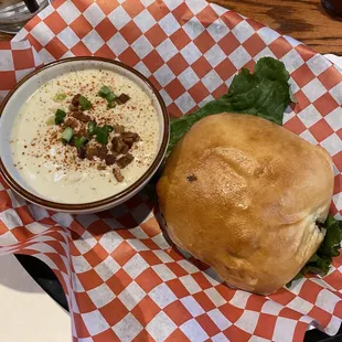 Daily special: bierock with clam chowder