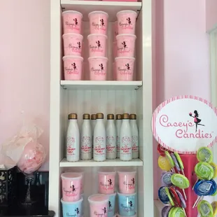 a shelf full of cupcakes