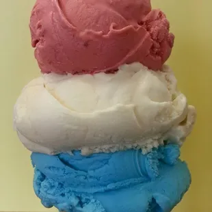 three scoops of ice cream