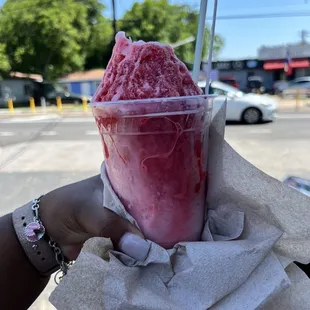 Strawberry Cheesecake with extra cream, I think?