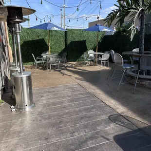 Heaters on the patio