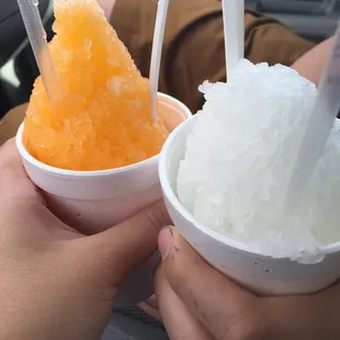 Dreamsicle on left and coconut on right