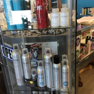 Hair products for sale.