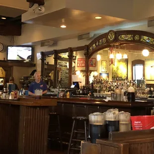 Classic turn-of-the-century oak bar.