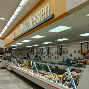 a deli counter in a grocery store
