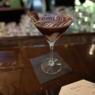 Chocolate Berries (with choice of strawberry vodka and dark chocolate Ghirardelli liqueur)