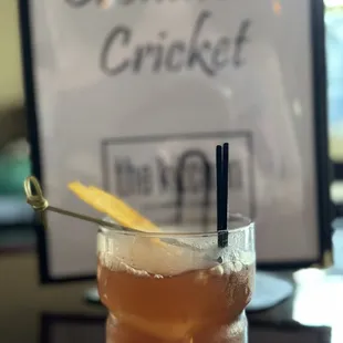 a drink in a glass