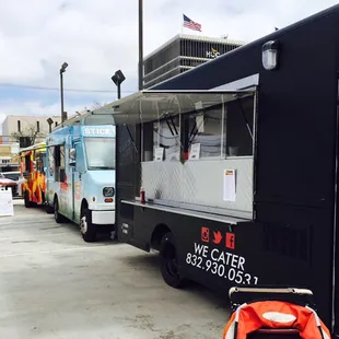 food trucks parked in a parking lot