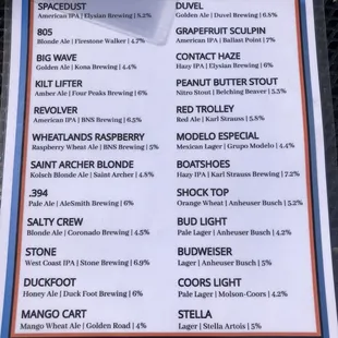 Beer list