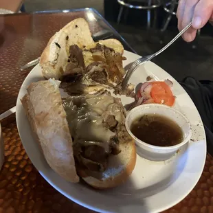 French dip and fruit.