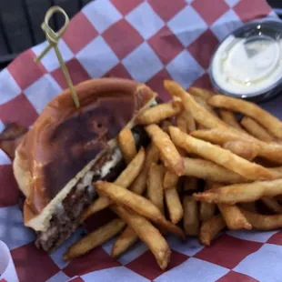 Blue cheese bacon burger