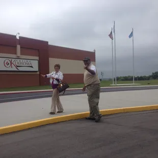 Front/ my lovely parents walking to the casino