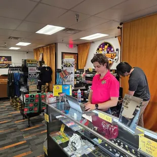 A large selection of gaming supplies and souvenirs.