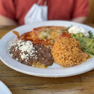 a plate of mexican food