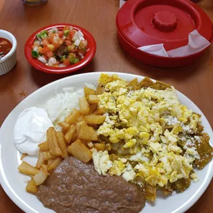 Chilaquiles with salsa verde and pico de gallo