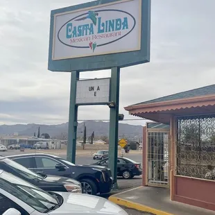 a car parked in front of the restaurant