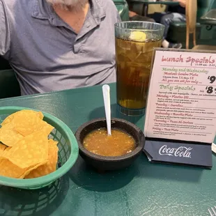 Chips and SPICY salsa! And the lunch specials!