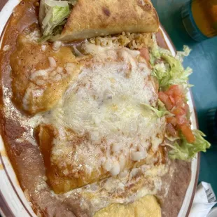 Combo #1 - taco, enchilada and chile relleno