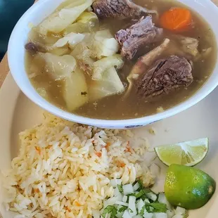 a bowl of beef and rice