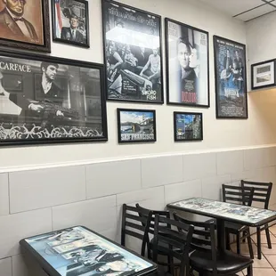 Eating area with nostalgic pictures