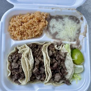 Three taco combo plate!