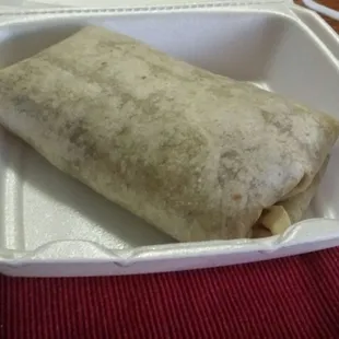 Bean and cheese burrito