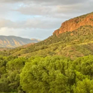 sunset over Turtle Rock at Casitas de Gila