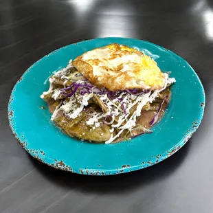 Chilaquiles verdes with egg