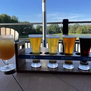 Beer sampler and a seasonal sangria