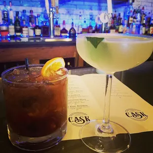 Cran-Old Fashioned and BG Martini.