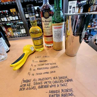 Visual and written recipe for "Last Dance"