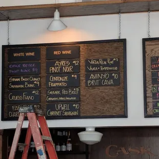 menus on the wall
