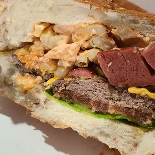 Half of the secret burger