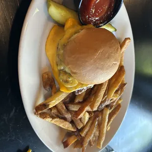 Kid's cheeseburger and french fries