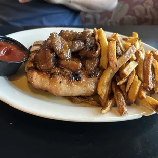 Pork chop and french fries