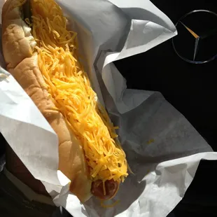 Cheese pickles mustard ketchup