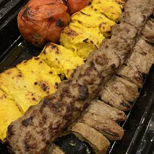 Caspian Special: Barg, koobideh, and chicken breast