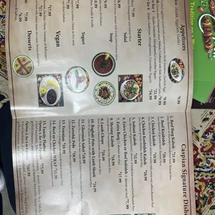 New lunch and dinner menu