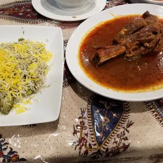 Baghali Polo with Lamb Shank