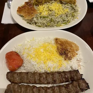 Kubideh Kabob, Baghali Polo with Lamb Shank