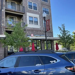 Front view of restaurant from parking lot